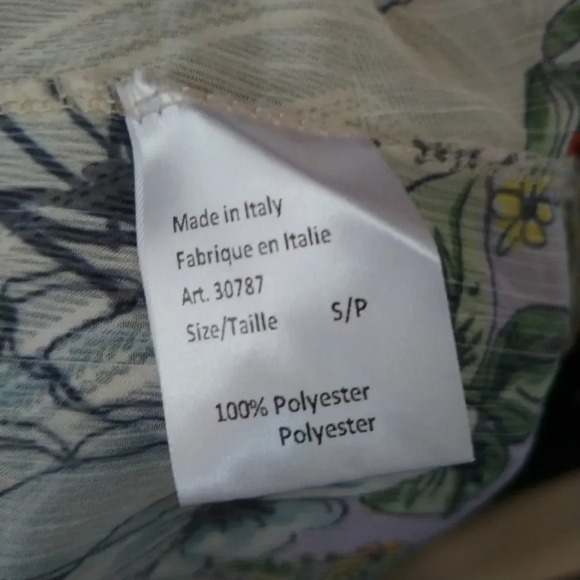 Italian Off-The-Shoulder Sheer Floral Blouse, S - Picture 9 of 9